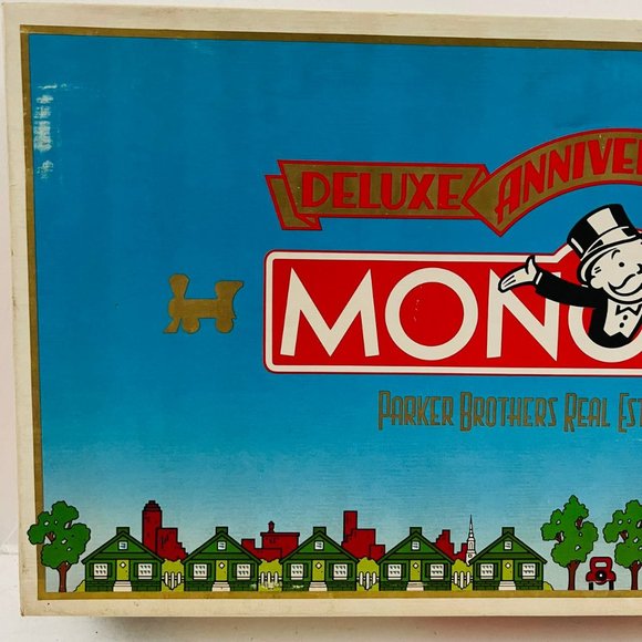 Vintage Monopoly Deluxe Anniversary Edition 1991 Board Game Hasbro New - Picture 6 of 9